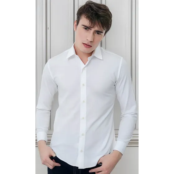 Camisas Elastizada Entalladas Slim Fit Hombre