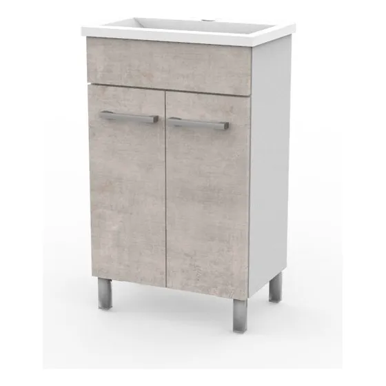 Vanitory Itar 50cm Concreto + Bacha 1ag Mueble Hogar Calidad