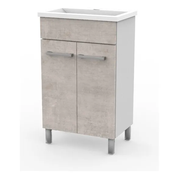 Vanitory Itar 50cm Concreto + Bacha 1ag Mueble Hogar Calidad