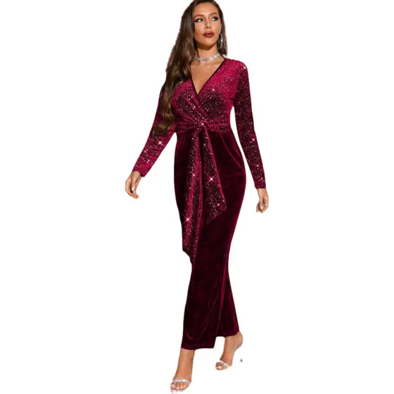 Vestido  Braga Terciopelo Strech Importado  Shein L Bordo
