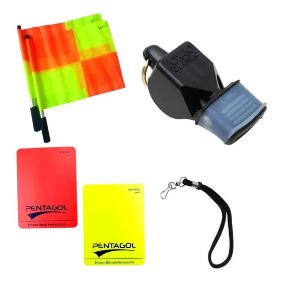 Kit Arbitro Tarjetas Arbitro + Silbato Fox 40 + 2 Banderines