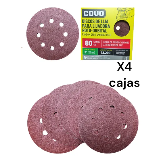 Lijas Para Lijadora Orbital Grano 60, 80, 100,120, 180 Y 240