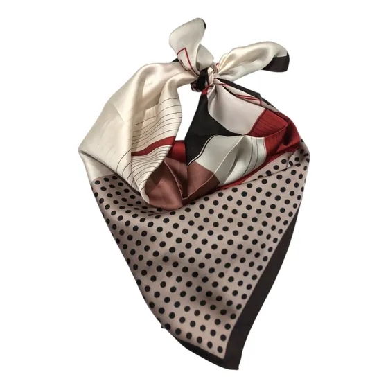 Pañuelos Grande 70x70 Bandana Cuello Estampado Importados Marrón Puntos Unico