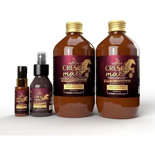 Crescimento E Fortalecimento Capilar Glammour Cresce Mais Restauração/ Anti Queda/ Fortalecedor De 1130ml 1130g