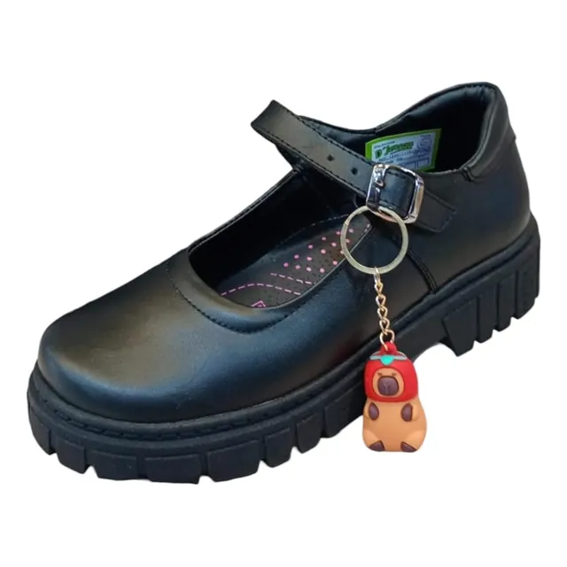 Zapatos Escolar Para Niña Color Negro V3