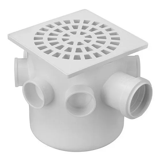 Pack 2 Cajas Sifonada De Pvc 15x15x5cm Blanca Krona P G 