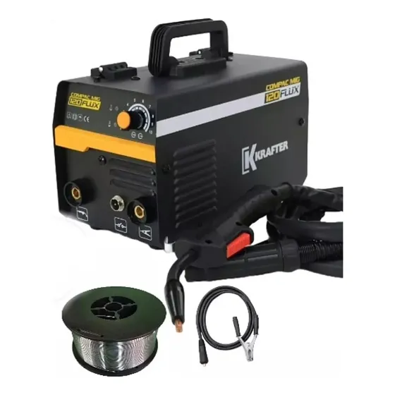 Soldadora Compac Mig 120 Flux Dual + Alambre Flux 0.5 Kilo Color Negro