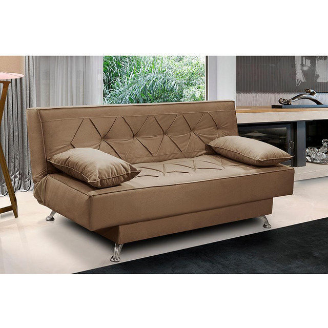 Sofá Cama 1,80m Íris Suede Cappuccino Adonai Estofados Sofá Cama 1,80m Íris Suede Cappuccino Adonai Estofados