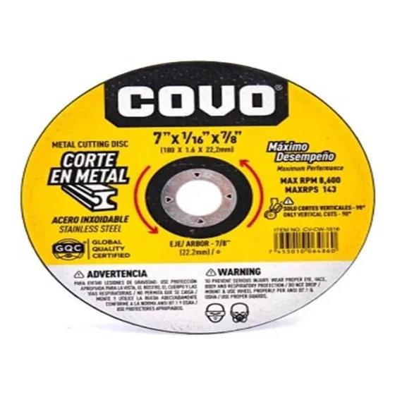 Disco De Corte Metal Fino 7 Pulgadas Covo