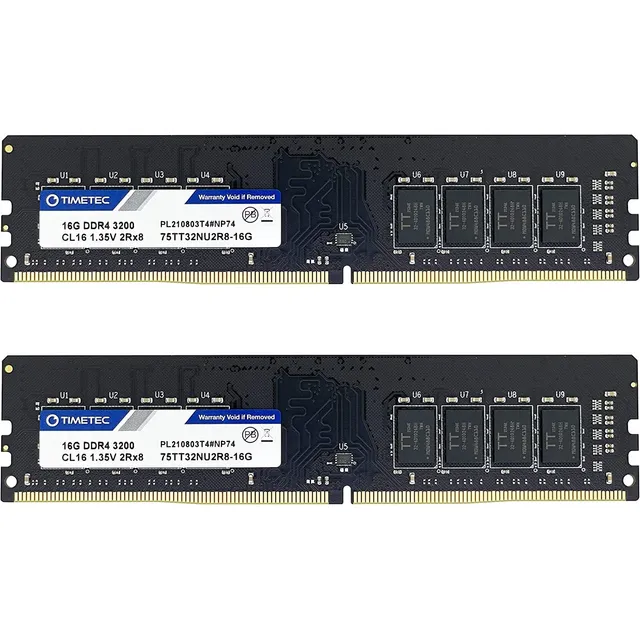 Ram Timetec 2x16 Gb, 3200 Mhz No Aplica