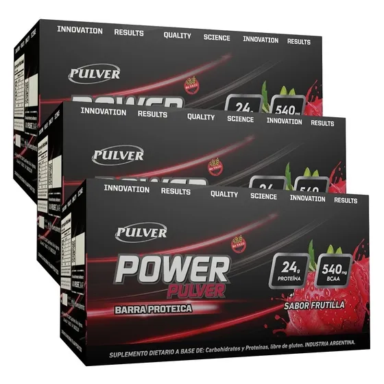 3 Cajas X12 Barras Proteicas Pulver Snack Proteico Saludable