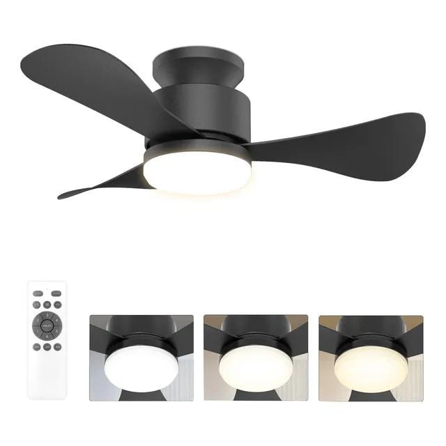 Ventilador De Teto Moderno Com Luz E Controle Remoto 28''