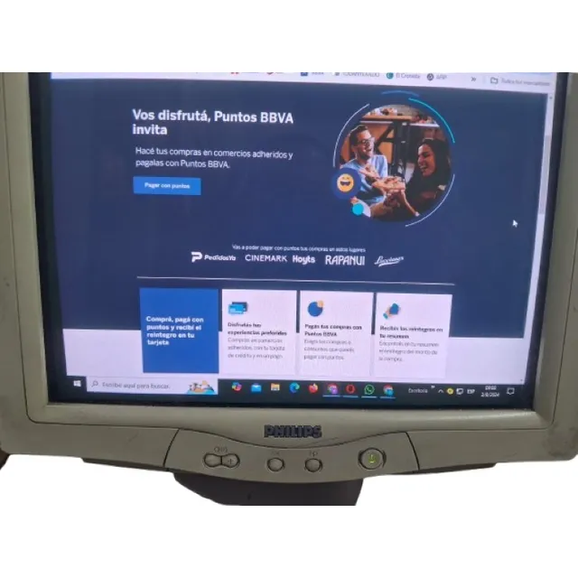 Monitor Pc Philips 15.6  Crt Tubo Mod 107 Energy Star Gris Claro