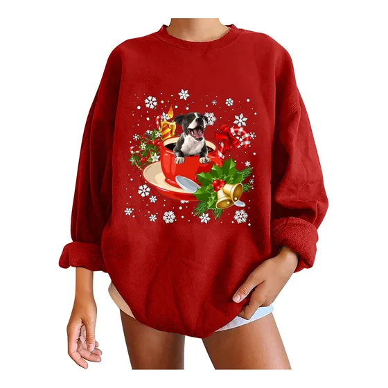 Sinpiling Sudadera Manga Larga Cuello Redondo Para Mujer