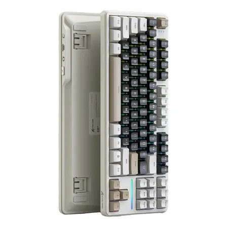 Teclado Mecánico Inalámbrico Attack Shark X87 Blanco Queso Inglés Us