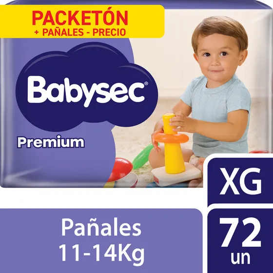 Pañal Babysec Packetón Premium Talla Xg 72 Un