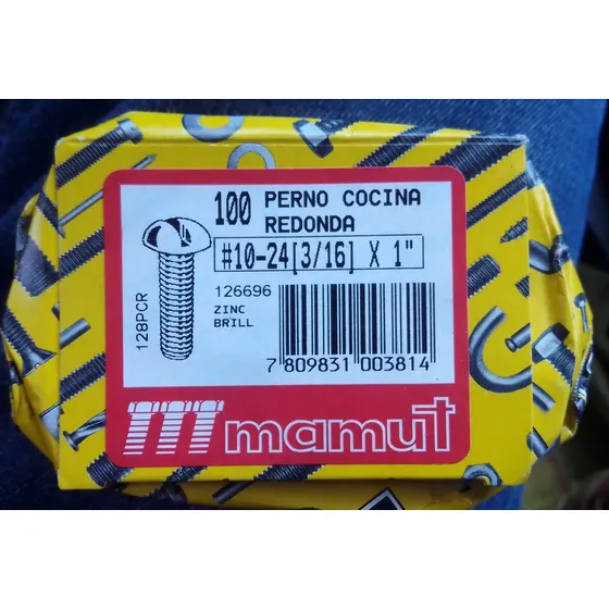 Tornillos Cabeza Redonda Gota De Sebo Zincado 3/16 X 1 