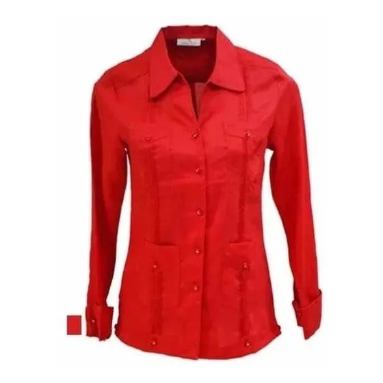Camisa Guayabera 100% Lino Para Dama