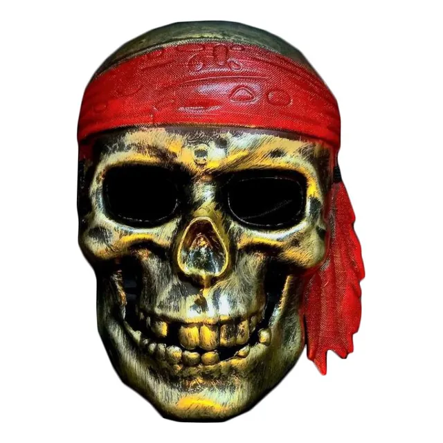 Máscara Cráneo Pirata Caribe Plata Dorada Halloween Cosplay