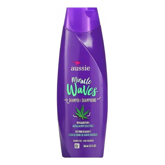 Aussie Miracle Waves Champú Sin Parabenos De Cáñamo