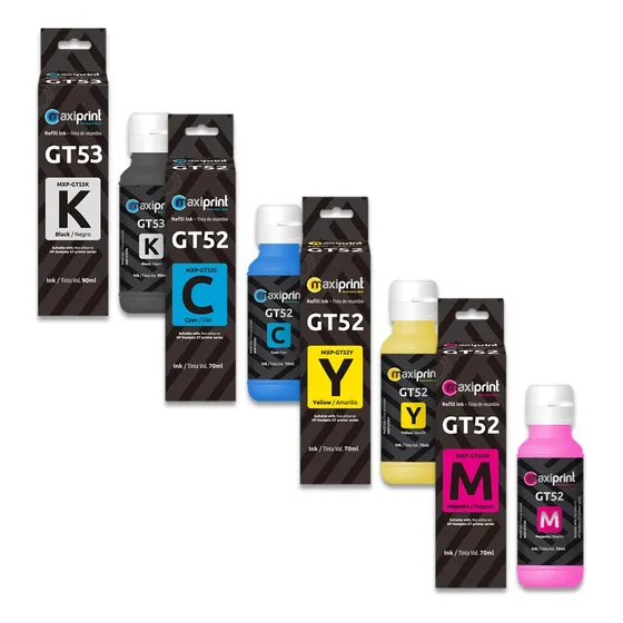 Tinta Hp Maxiprint Gt53 Negra Y Color Gt52
