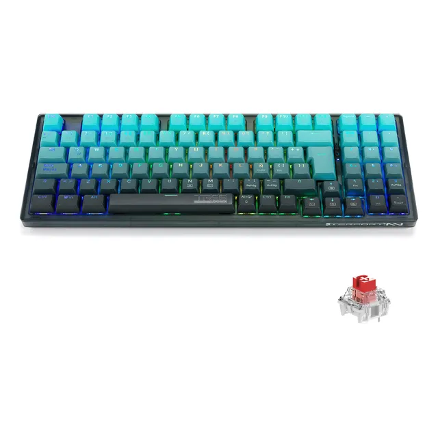 TERPORT TR95 90% Teclado Gamer Español Alámbrico Cable Removible Red Switch Hotswap 95 Teclas Antighosting Retroiluminación Rgb Teclado Programable Para Computadoras Laptops Juegos