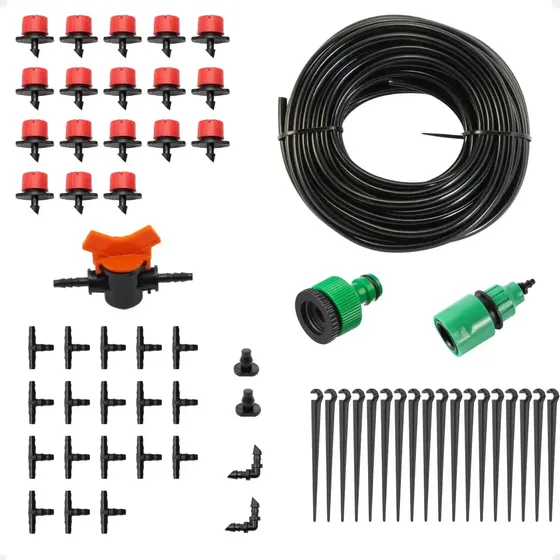 Kit Irrigação Gotejamento Completo Vasos Ou Horta 18 Bicos