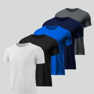 Kit 5 Camisetas BĂĄsicas Masculina Dry Fit Lisa Tradicional Kit 5 Camisetas BĂĄsicas Masculina Dry Fit Lisa Tradicional