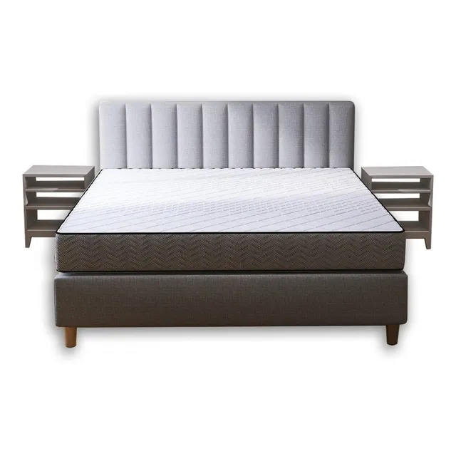 Dormitorio Cabanni 2 Plazas: Cama + Colchón + Veladores