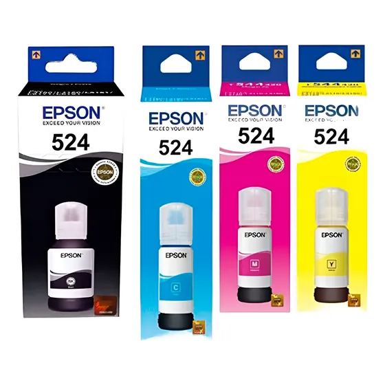 Tinta Original Epson T524 L15150 L15160 L6490 - Kit 04 Cores