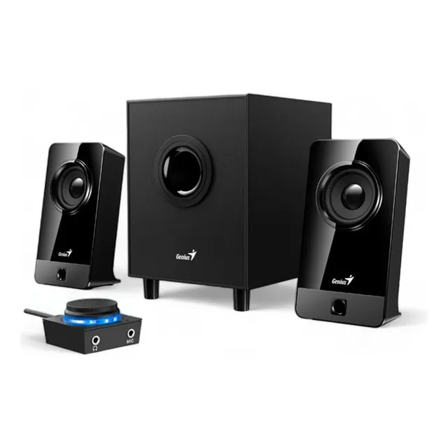 Parlantes Marca Genius Modelo Sw-2.1 300x Con Potencia 10w Color Negro