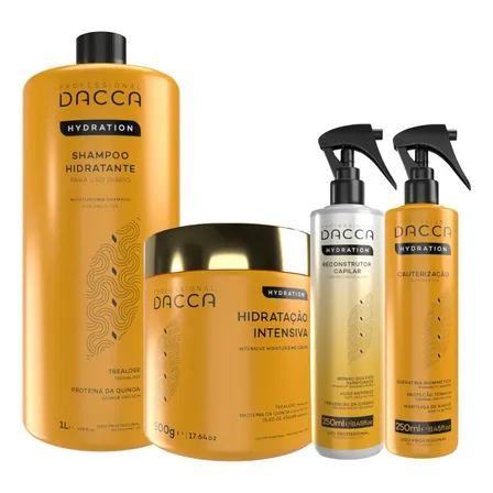 Kit Completo Dacca Cauterização Reconstrução Hidratação Profissional 3 Em 1