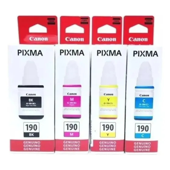 Kit 4 Tintas Canon G3110 G4100 G3100 G-190 Cores Bk C Y M