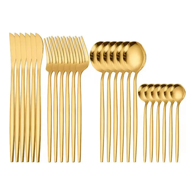 Top Kit De Talheres De Aço Luxo Inoxidåvel 24 Pcs Faqueiros Top Kit De Talheres De Aço Luxo Inoxidåvel 24 Pcs Faqueiros