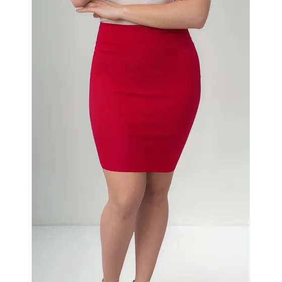 Pollera Tubo Media  Falda Lapiz Elastizada Tiro Alto Pin Up