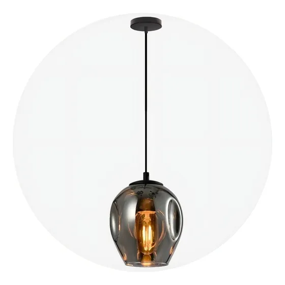 Lampara Colgante Astrid Vidrio Humo E27 Techo Iluminacion