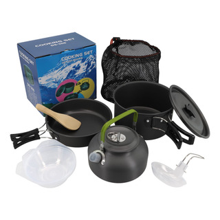 Conjunto De Panelas Cooking Set Camping E Pesca C/chaleira Conjunto De Panelas Cooking Set Camping E Pesca C/chaleira