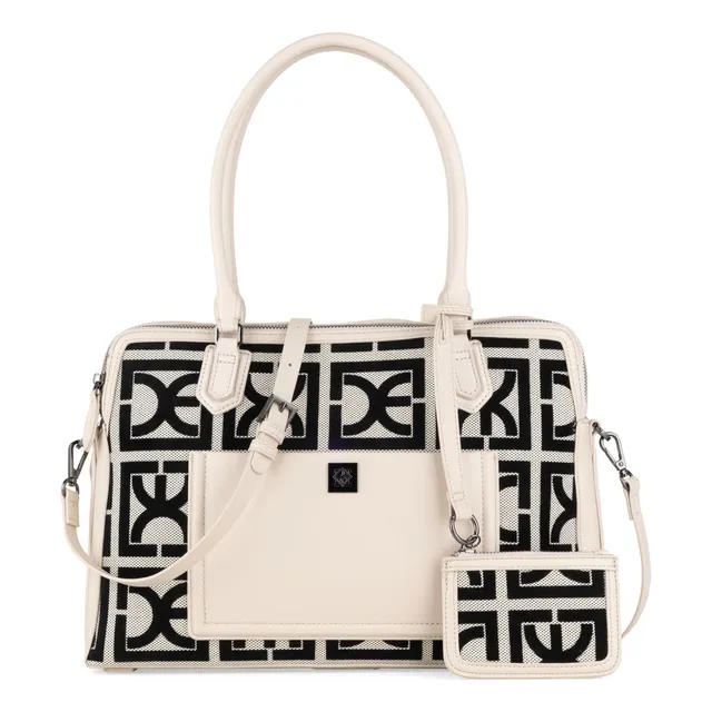 Bolsa Porta Laptop Cloe Tratmin Grande Color Blanco