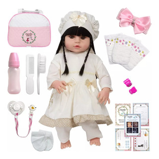 Boneca Reborn De Silicone Princesa Morena Linda 20 Itens Boneca Reborn De Silicone Princesa Morena Linda 20 Itens