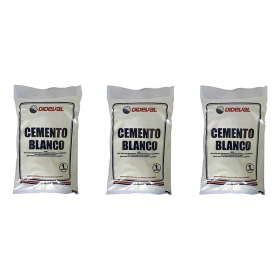 Pack 3 Cemento Blanco 1kg Dideval