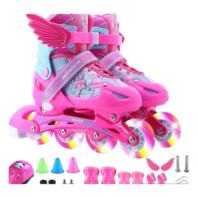 Patines En Línea Para Niño Y Niña Con Todos Sus Accesorios
