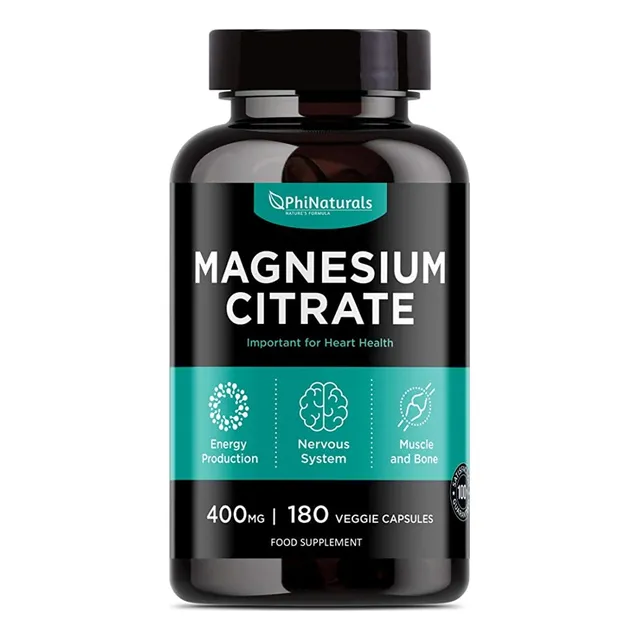 Citrato De Magnesio 400 Mg 180 Capsulas Phinaturals