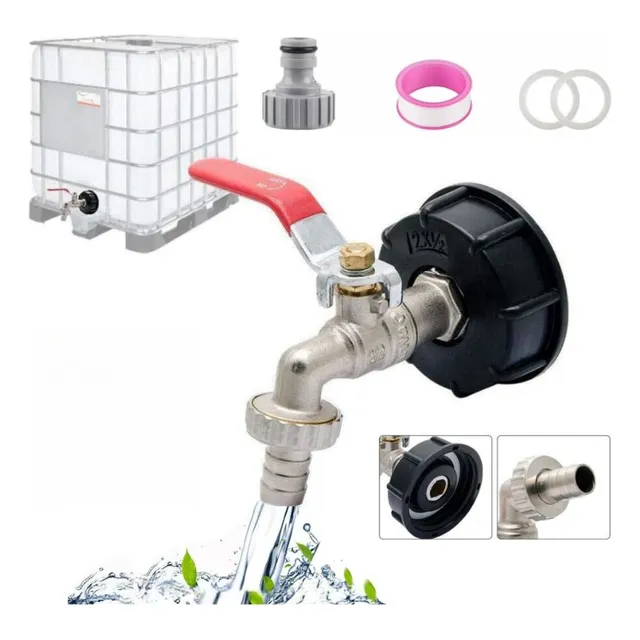 Tapa S60x6 Adaptador Ibc Con Salida 1/2 +llave Jardin,latón