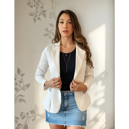 Blazer Casaquinho Alfaiataria Social Feminino Acinturado