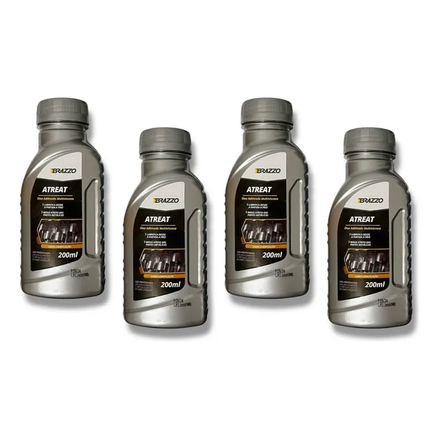 Kit 4 Aditivo Óleo De Motor Flex Brazzo Atreat Protege Limpa