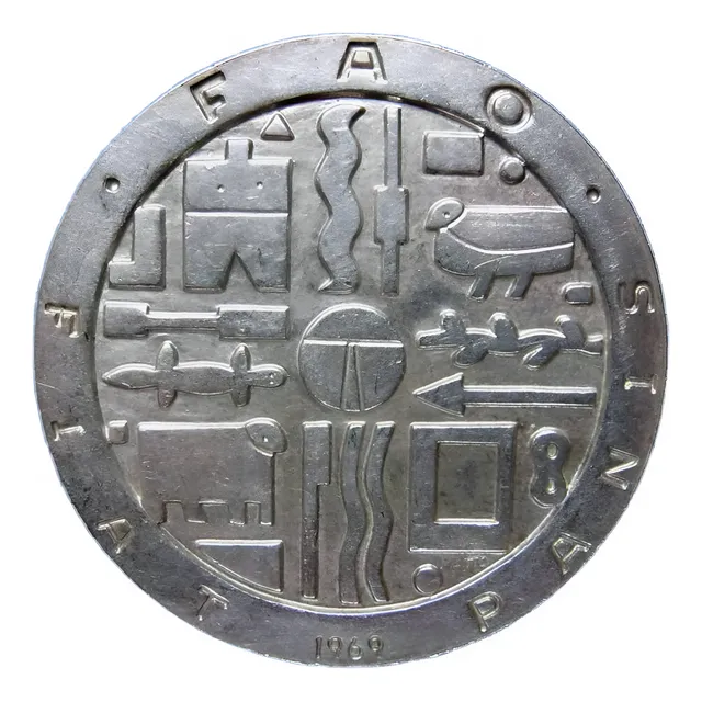 Moneda Fao De Plata Año 1969 Excelente Estado Vea Las Fotos.