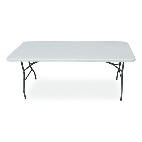 Mesa portafolio plegable 180 cm policarbonato exterior jardín color blanco