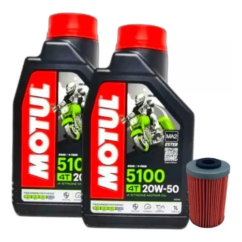 Aceite Motul 20w50 Semi- Sintético 2l + Filtro Pulsar Ns 200