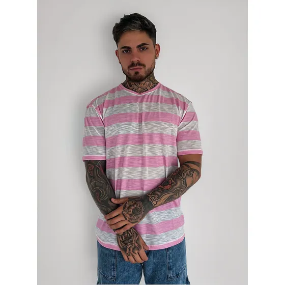 Remera Manga Corta Manaflo Hombre Rayada 