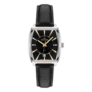 Technos Relógio Technos Masculino Executive Couro 2115udq/0p Preto Preto Prateado